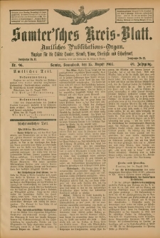 Samtersches Kreis-Blatt = Dziennik Powiatu Szamotulskiego 1903.08.15 Jg.49 Nr96