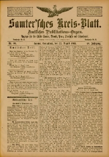 Samtersches Kreis-Blatt = Dziennik Powiatu Szamotulskiego 1903.08.22 Jg.49 Nr99