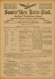 Samtersches Kreis-Blatt = Dziennik Powiatu Szamotulskiego 1903.08.25 Jg.49 Nr100