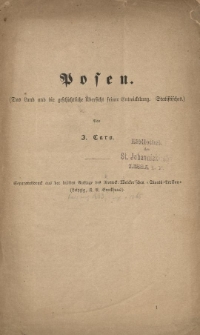 Posen (Das Land und die geschichtliche Übersicht seiner Entwickelung Statistsches)