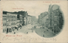 Gruss aus Posen. Gasthof Weisses Ross. IV. Stadtschule. Hotel Monopol.