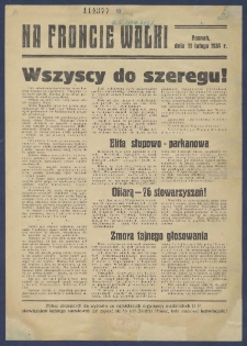 Na froncie walki : Poznań, dnia 1 marca 1934 r. / [red. odp. Bogdan Maciejewski].