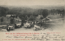 Gruss aus dem Luftkurort Ludwigsh&ouml;he b. Moschin (sch&ouml;nster Ausflugsort Posen's). Blick von der Veranda.