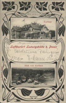 Luftkurort Ludwigsh&ouml;he bei Posen. Kurhaus. Blick vom Kurhaus.