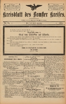 Kreisblatt des Bomster Kreises 1904.09.13 No.73