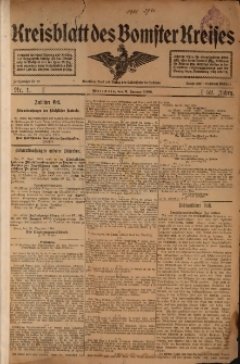 Kreisblatt des Bomster Kreises 1906.01.03 Nr1