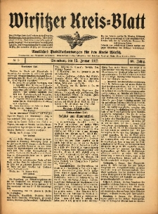Wirsitzer Kreis-Blatt: Amtliches Publikationsorgan f&uuml;r den Kreis Wirsitz 1912.01.13 Jg.68 Nr5