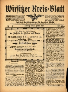 Wirsitzer Kreis-Blatt: Amtliches Publikationsorgan f&uuml;r den Kreis Wirsitz 1912.01.16 Jg.68 Nr6