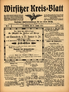 Wirsitzer Kreis-Blatt: Amtliches Publikationsorgan f&uuml;r den Kreis Wirsitz 1912.01.20 Jg.68 Nr8