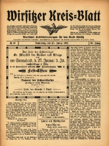 Wirsitzer Kreis-Blatt: Amtliches Publikationsorgan f&uuml;r den Kreis Wirsitz 1912.01.25 Jg.68 Nr10