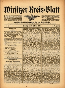Wirsitzer Kreis-Blatt: Amtliches Publikationsorgan f&uuml;r den Kreis Wirsitz 1912.02.06 Jg.68 Nr15