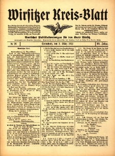 Wirsitzer Kreis-Blatt: Amtliches Publikationsorgan f&uuml;r den Kreis Wirsitz 1912.03.02 Jg.68 Nr26