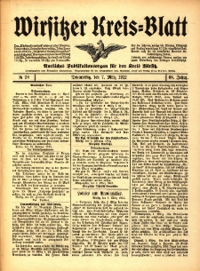 Wirsitzer Kreis-Blatt: Amtliches Publikationsorgan f&uuml;r den Kreis Wirsitz 1912.03.07 Jg.68 Nr28