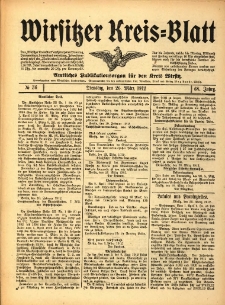 Wirsitzer Kreis-Blatt: Amtliches Publikationsorgan f&uuml;r den Kreis Wirsitz 1912.03.26 Jg.68 Nr36