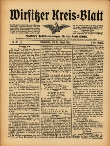 Wirsitzer Kreis-Blatt: Amtliches Publikationsorgan f&uuml;r den Kreis Wirsitz 1912.04.13 Jg.68 Nr43