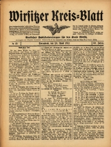 Wirsitzer Kreis-Blatt: Amtliches Publikationsorgan f&uuml;r den Kreis Wirsitz 1912.04.20 Jg.68 Nr46