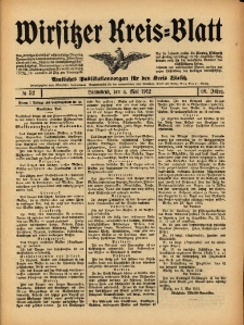 Wirsitzer Kreis-Blatt: Amtliches Publikationsorgan f&uuml;r den Kreis Wirsitz 1912.05.04 Jg.68 Nr52