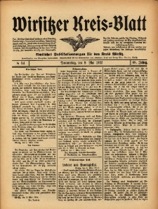 Wirsitzer Kreis-Blatt: Amtliches Publikationsorgan f&uuml;r den Kreis Wirsitz 1912.05.09 Jg.68 Nr54