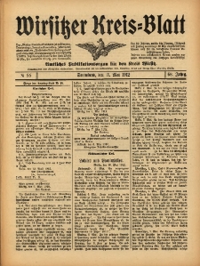 Wirsitzer Kreis-Blatt: Amtliches Publikationsorgan f&uuml;r den Kreis Wirsitz 1912.05.11 Jg.68 Nr55