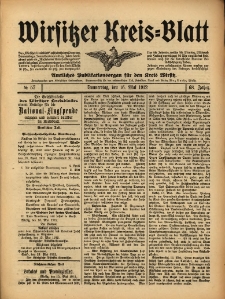 Wirsitzer Kreis-Blatt: Amtliches Publikationsorgan f&uuml;r den Kreis Wirsitz 1912.05.16 Jg.68 Nr57