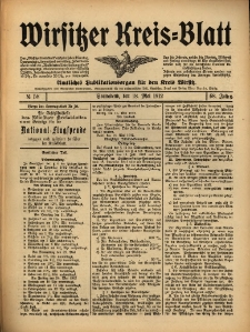Wirsitzer Kreis-Blatt: Amtliches Publikationsorgan f&uuml;r den Kreis Wirsitz 1912.05.18 Jg.68 Nr58