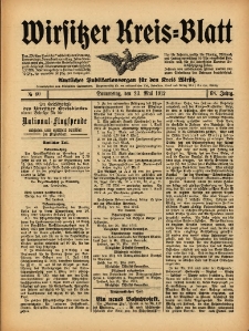 Wirsitzer Kreis-Blatt: Amtliches Publikationsorgan f&uuml;r den Kreis Wirsitz 1912.05.23 Jg.68 Nr60