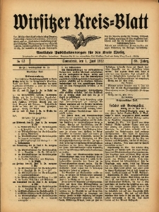 Wirsitzer Kreis-Blatt: Amtliches Publikationsorgan f&uuml;r den Kreis Wirsitz 1912.06.01 Jg.68 Nr63