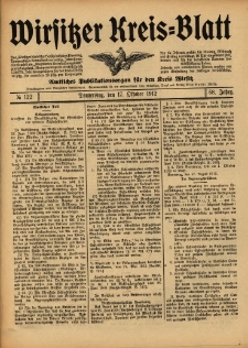 Wirsitzer Kreis-Blatt: Amtliches Publikationsorgan f&uuml;r den Kreis Wirsitz 1912.10.17 Jg.68 Nr122