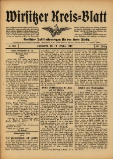 Wirsitzer Kreis-Blatt: Amtliches Publikationsorgan f&uuml;r den Kreis Wirsitz 1912.10.19 Jg.68 Nr123