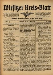 Wirsitzer Kreis-Blatt: Amtliches Publikationsorgan f&uuml;r den Kreis Wirsitz 1912.10.26 Jg.68 Nr126