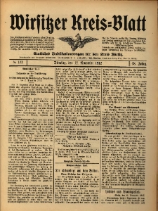 Wirsitzer Kreis-Blatt: Amtliches Publikationsorgan f&uuml;r den Kreis Wirsitz 1912.11.12 Jg.68 Nr133