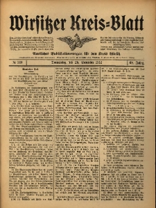 Wirsitzer Kreis-Blatt: Amtliches Publikationsorgan f&uuml;r den Kreis Wirsitz 1912.11.28 Jg.68 Nr140