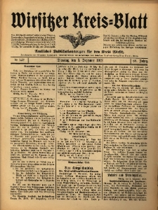 Wirsitzer Kreis-Blatt: Amtliches Publikationsorgan f&uuml;r den Kreis Wirsitz 1912.12.03 Jg.68 Nr142