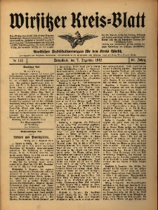 Wirsitzer Kreis-Blatt: Amtliches Publikationsorgan f&uuml;r den Kreis Wirsitz 1912.12.07 Jg.68 Nr144