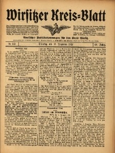 Wirsitzer Kreis-Blatt: Amtliches Publikationsorgan f&uuml;r den Kreis Wirsitz 1912.12.10 Jg.68 Nr145
