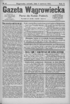 Gazeta Wągrowiecka: pismo dla rodzin polskich 1925.06.09 R.5 Nr67