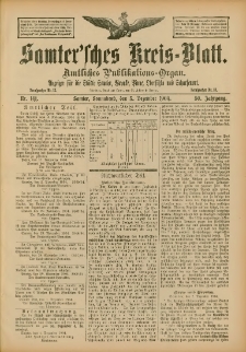 Samtersches Kreis-Blatt = Dziennik Powiatu Szamotulskiego 1904.12.03 Jg.50 Nr141
