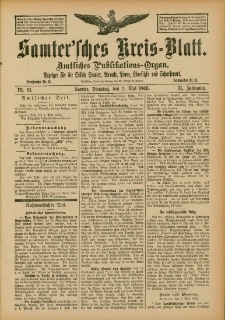 Samtersches Kreis-Blatt = Dziennik Powiatu Szamotulskiego 1905.05.02 Jg.51 Nr51