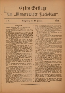 Extra= Beilage zum Wondrowitzer Kreisblatt 1901.01.19 Jg.50 Nr 3