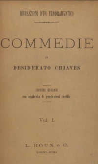 Commedie di Desiderato Chiaves. Vol.1