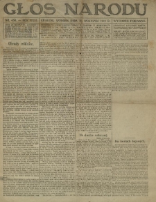 Głos Narodu. 1916.09.19 R.24 Nr458. Wydanie poranne