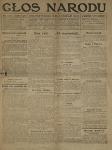 Głos Narodu. 1916.09.25 R.24 Nr470. Wydanie wieczorne