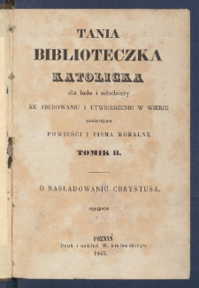 O naśladowaniu Chrystusa ksiąg czworo.
