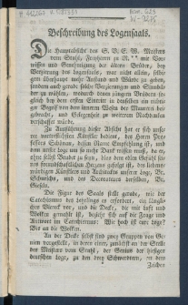 Beschreibung des Logensaals.