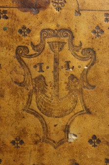 Łaski Jan, h. Korab (1499-1560) ; superekslibris introligatorski ; superekslibris literniczy