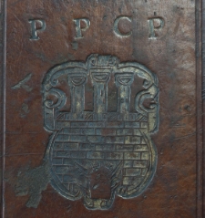 Potulicki Piotr h. Grzymała (-1606) ; superekslibris introligatorski