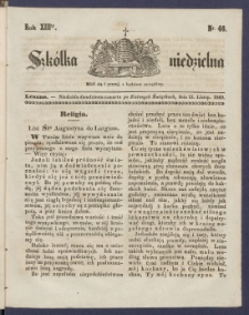 Szk&oacute;łka Niedzielna : [pismo czasowe poświęcone włościanom]. 1849, R. 13 nr 46