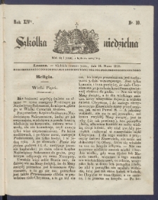 Szk&oacute;łka Niedzielna : [pismo czasowe poświęcone włościanom]. 1850, R. 14 nr 10