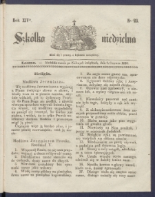 Szk&oacute;łka Niedzielna : [pismo czasowe poświęcone włościanom]. 1850, R. 14 nr 23
