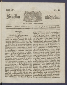 Szk&oacute;łka Niedzielna : [pismo czasowe poświęcone włościanom]. 1846, R. 10 nr 46